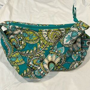 Vera Bradley Small Hobo Shoulder Bag Purse Peacock Blue Green